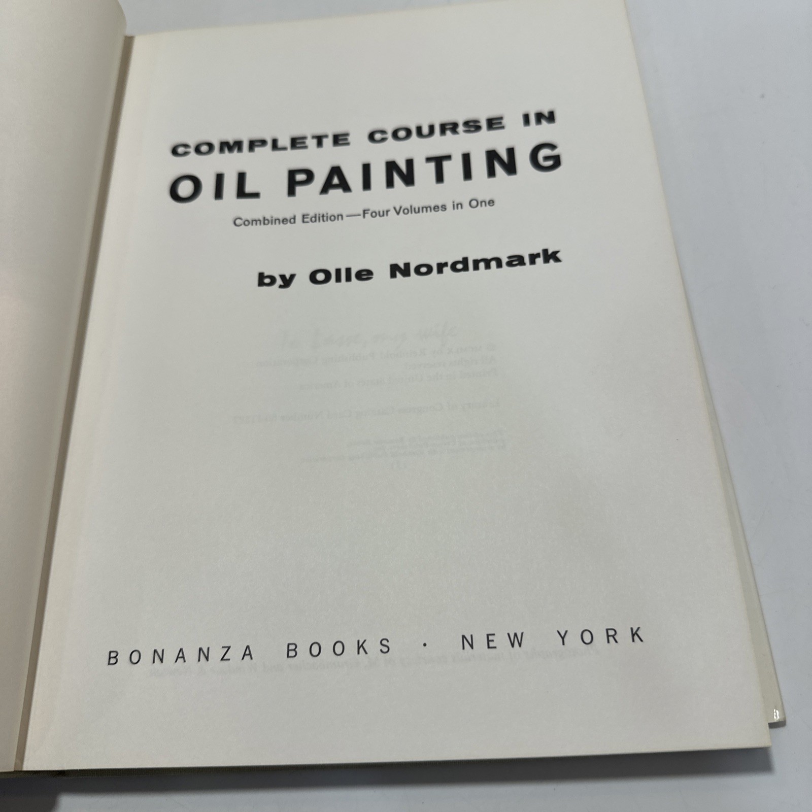 Complete Course in Oil Painting by Olle Nordmark 4 Volumes in 1 (Hardcover 1960)
