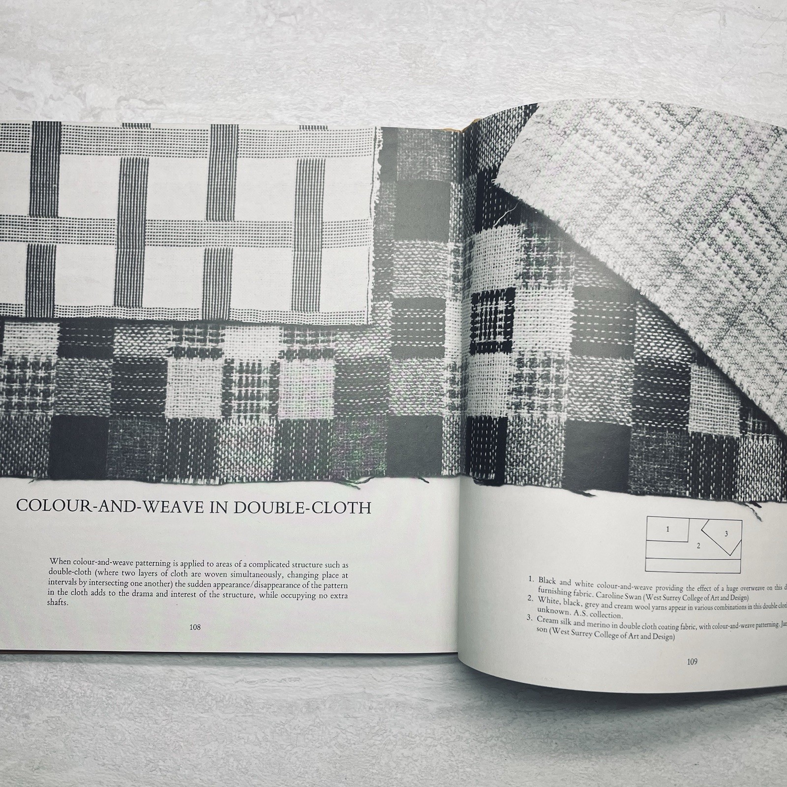 COLOR-AND-WEAVE DESIGN by Ann Sutton 1984 HC/ DJ Patterns Loom Textiles
