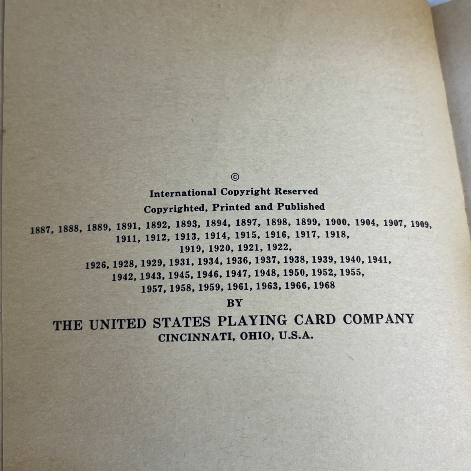 Official Rules Of Card Games 56th Edition Paperback Poker Bridge 1968 Vintage