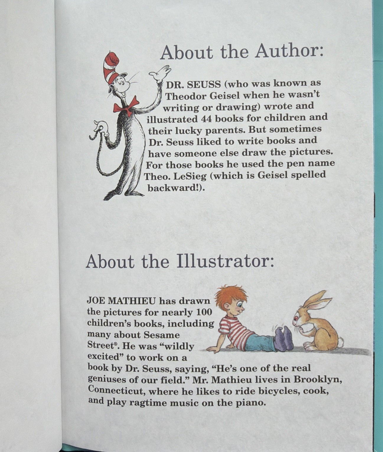Dr Suess Theo LeSieg Book Lot: The Eye Book & The Tooth Book Bright & Early