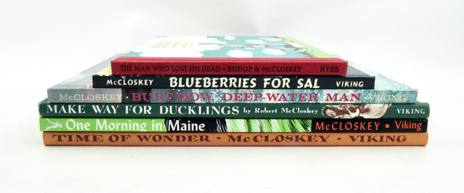 Lot 6 ROBERT McCLOSKEY Books Burt Dow Blueberries for Sal Ducklings HB EXC L1