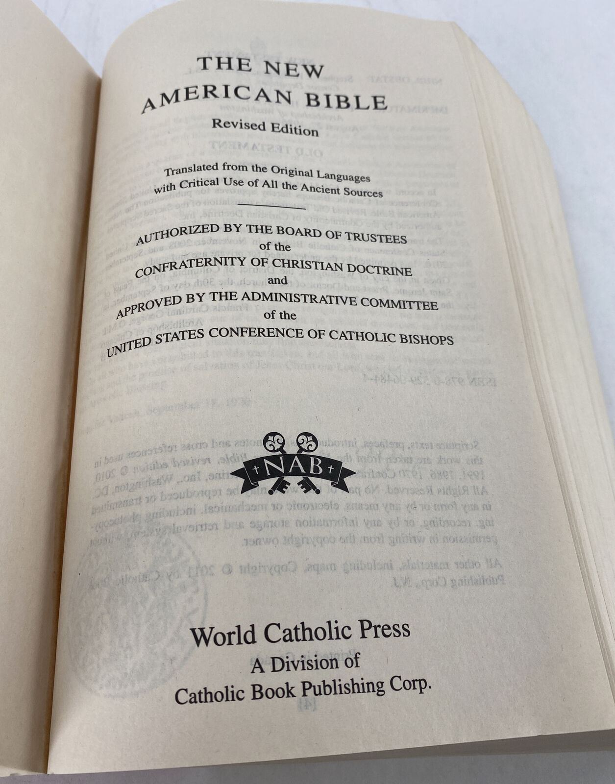 The New American Bible Revised Edition World Catholic Press 2010