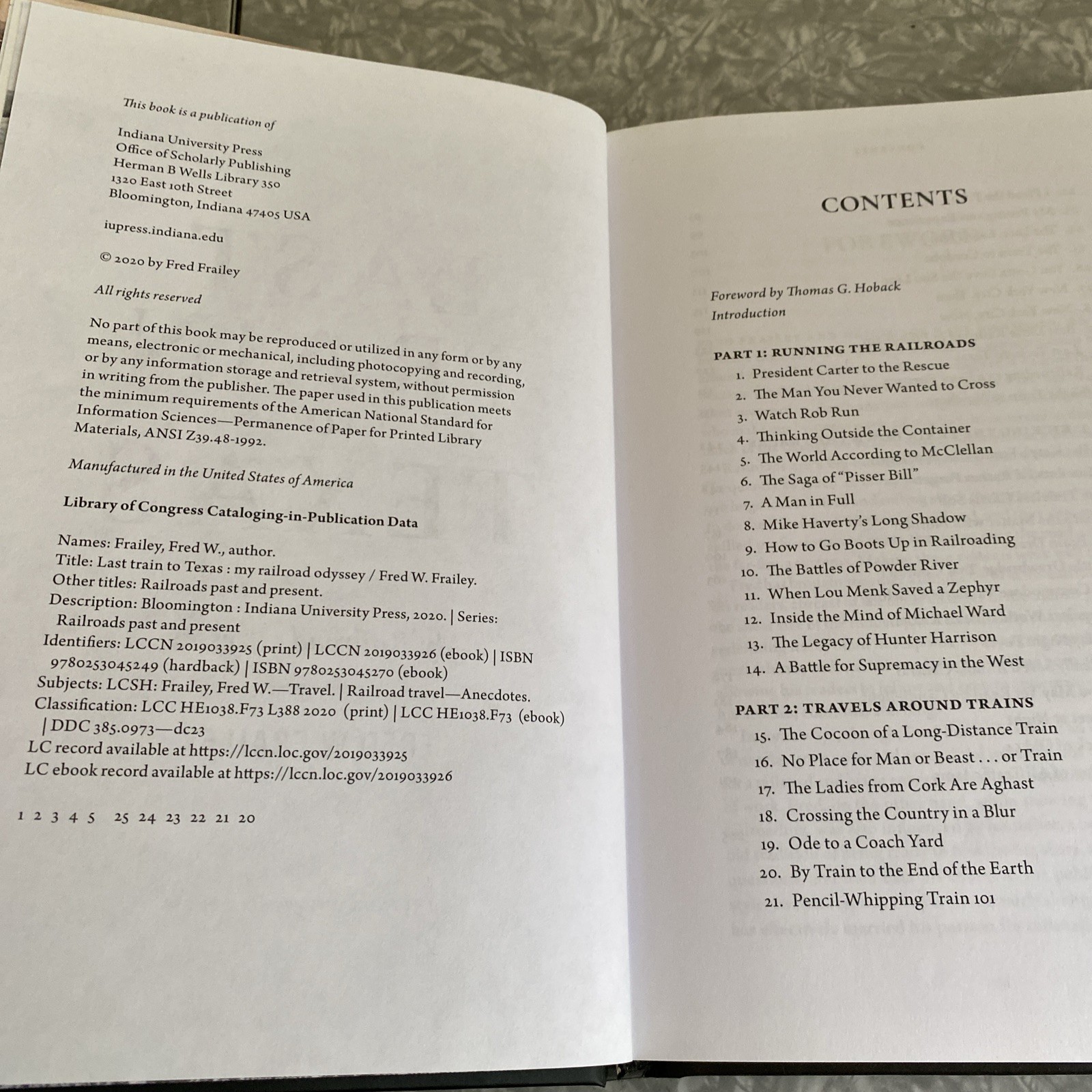 Last Train to Texas: My Railroad Odyssey Fred W Frailey Indiana University Press
