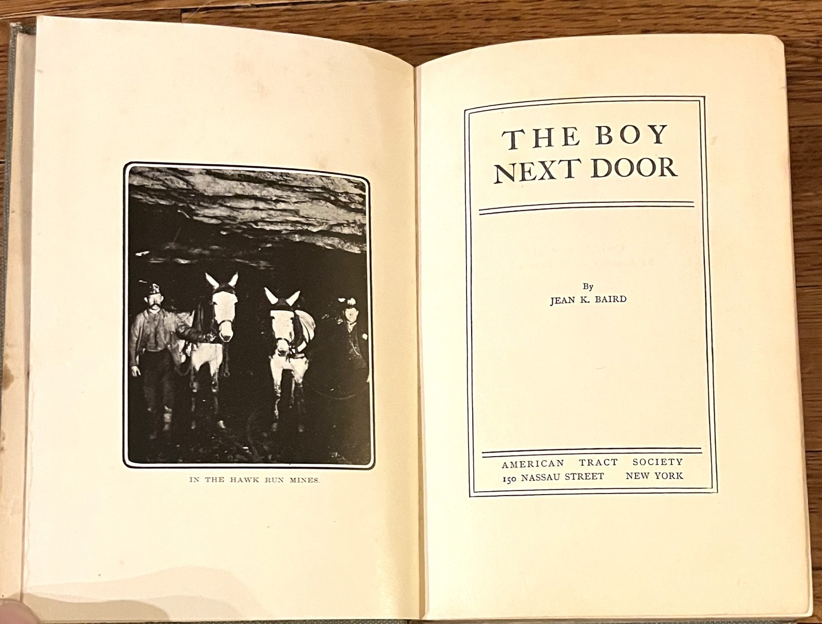 THE BOY NEXT DOOR-1910 Pennsylvania Coal Mining Novel-JEAN K. BAIRD-Ex Hardcover