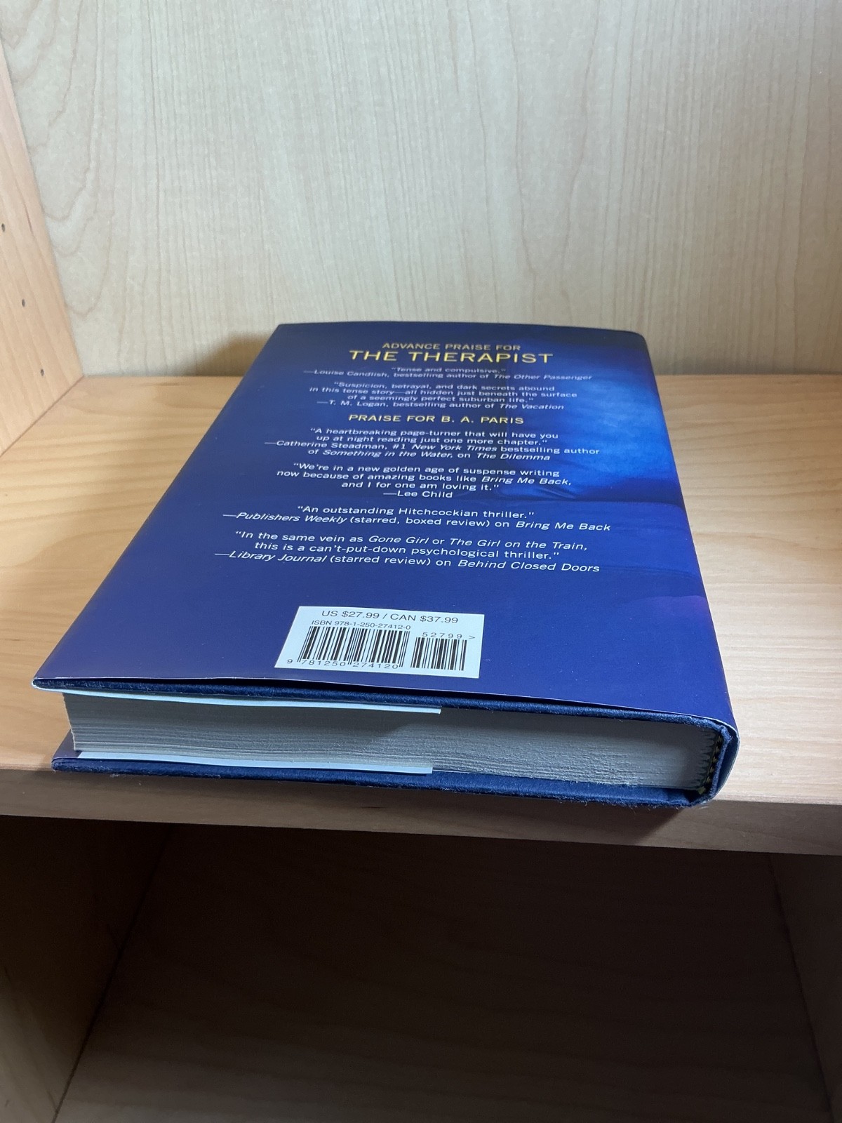 B.A. PARIS BOOKS Three Hardcovers The Therapist, Dilemma, The Prisoner. Like New