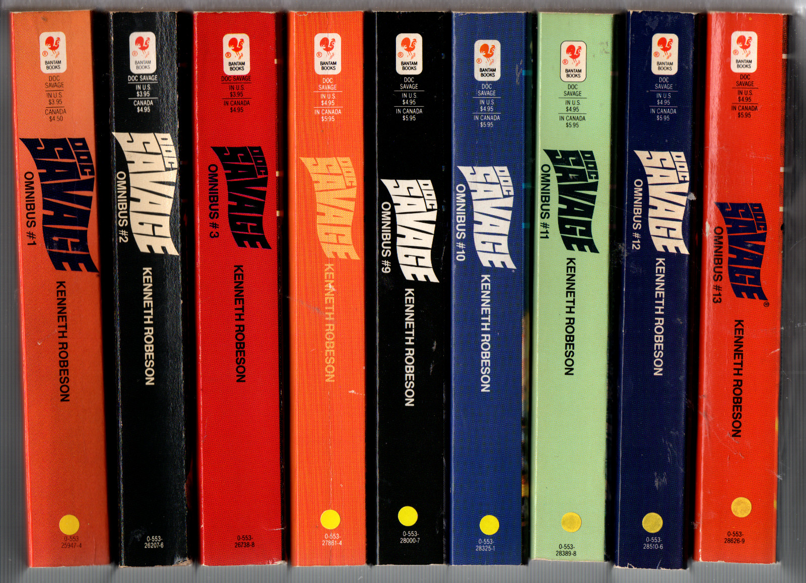 Doc Savage Omnibuss Book Lot of 9 Books #1, 2, 3, 8, 9, 10, 11, 12, & 13
