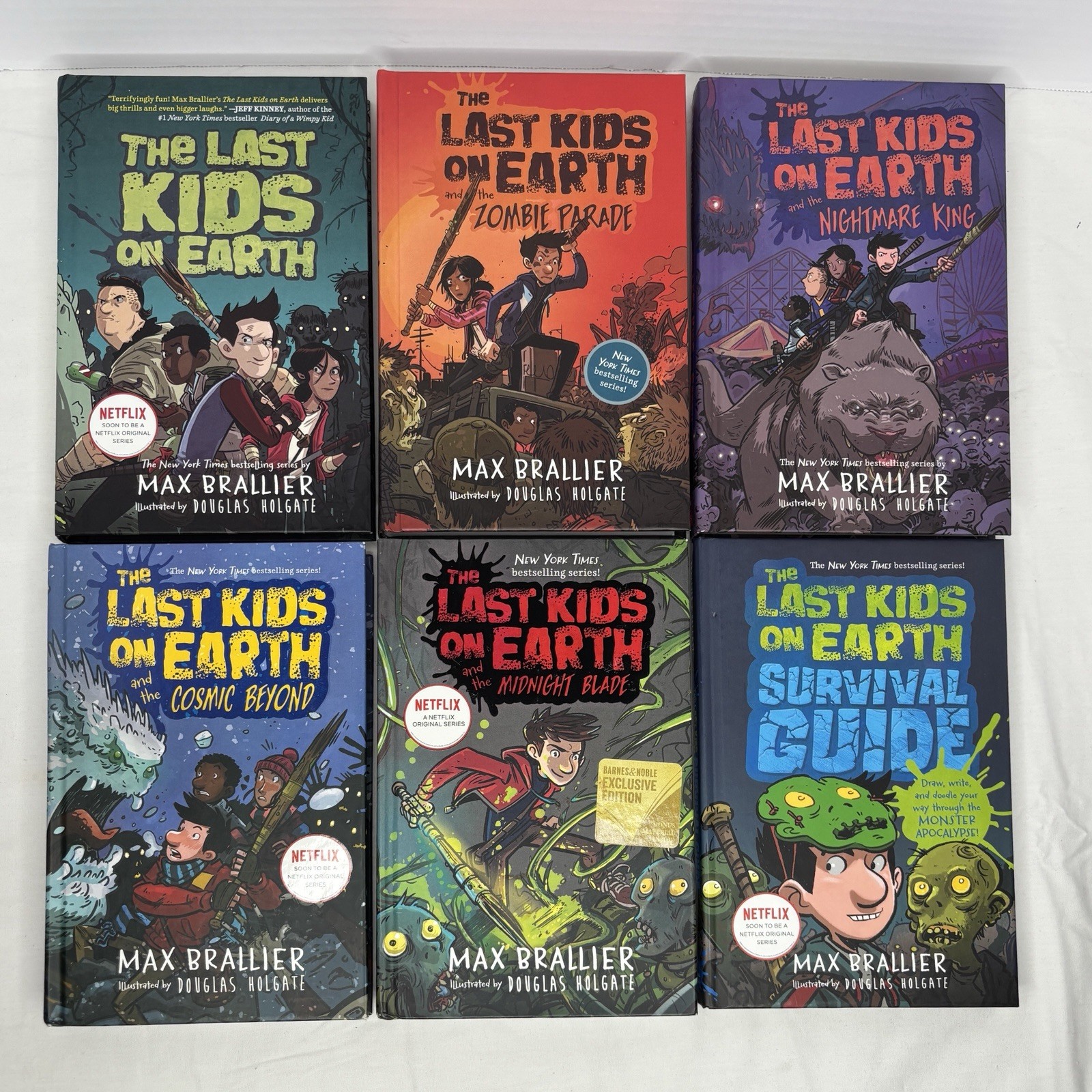 Set of 6 The Last Kids On Earth Series Books Brallier Hardcover 1-5 & Survival