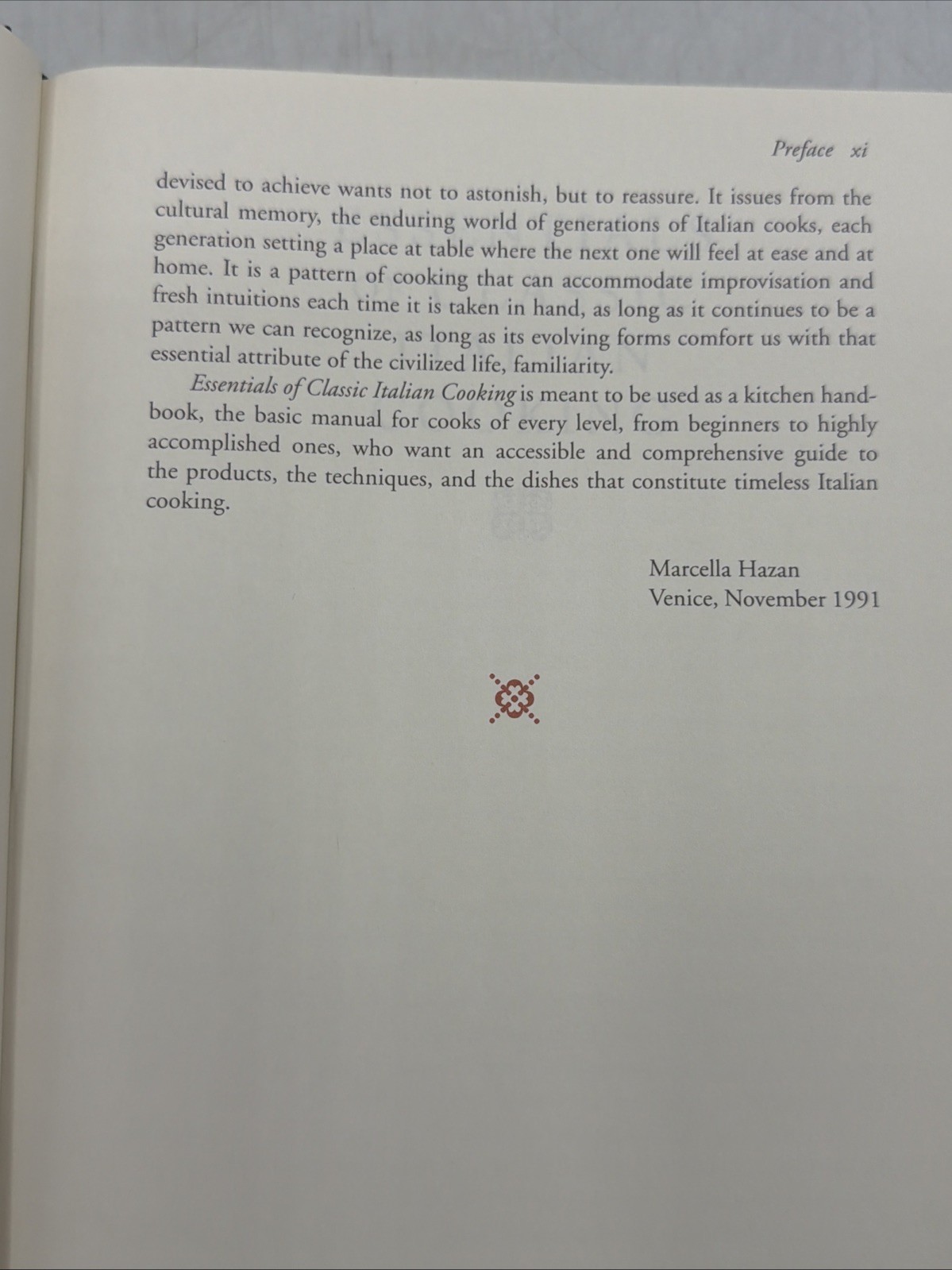 Essentials of Classic Italian Cooking by Marcella Hazan 1993 Cookbook : VeryGood