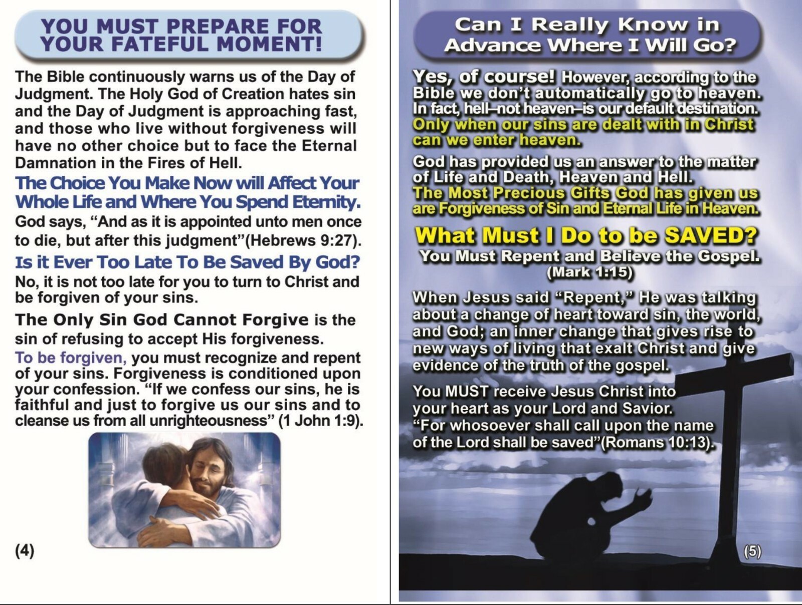 Bible Gospel Tracts on The Rapture?” PK of 32 units in 2 Covers, 16 Pgs Each