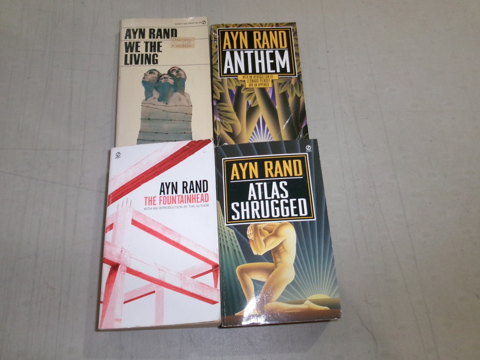 Ayn Rand-Author (A Collection of 4 Standalone Books-Titles Below) Lot 8765