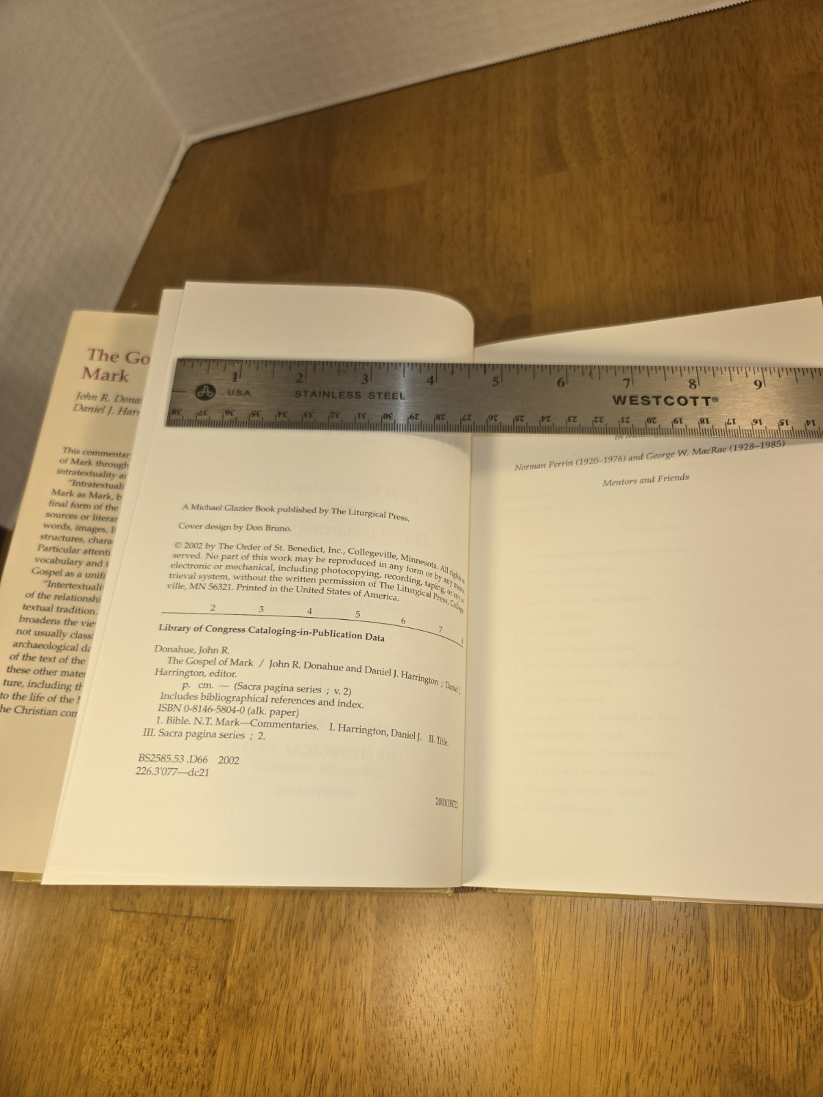 Sacra Pagina The Gospel of Mark HC Donahue & Harrington 2002 Commentary