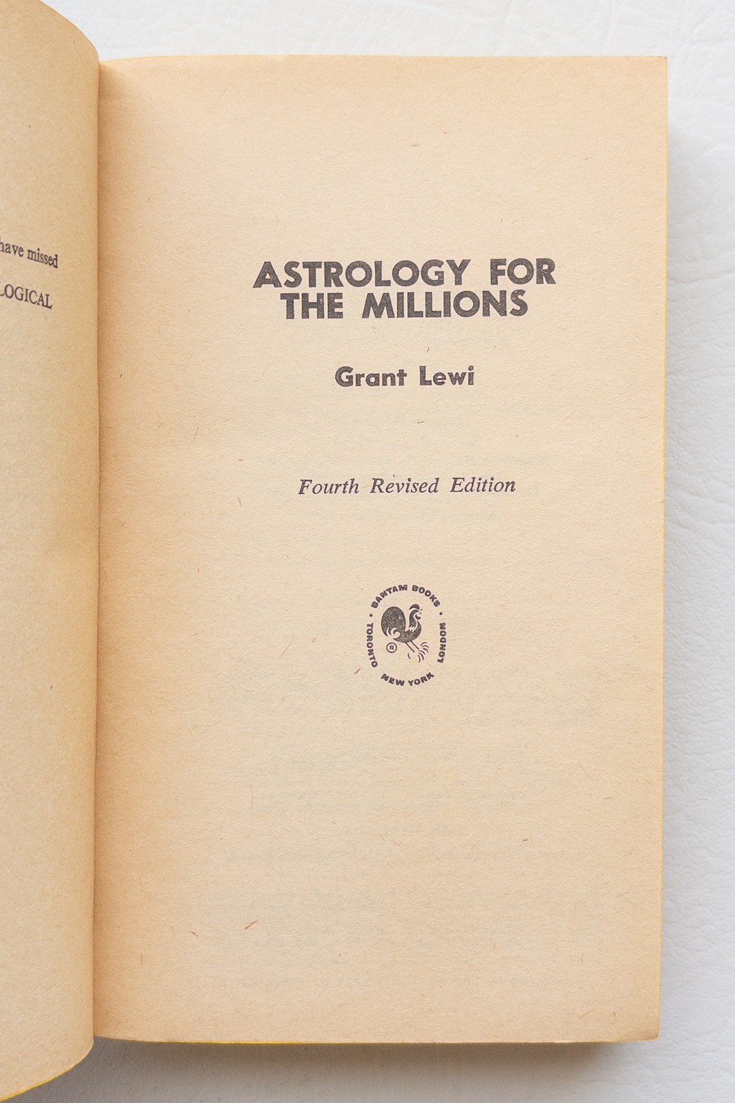Astrology for the Millions Grant Lewi Fourth Revised Edition Bantam 1969