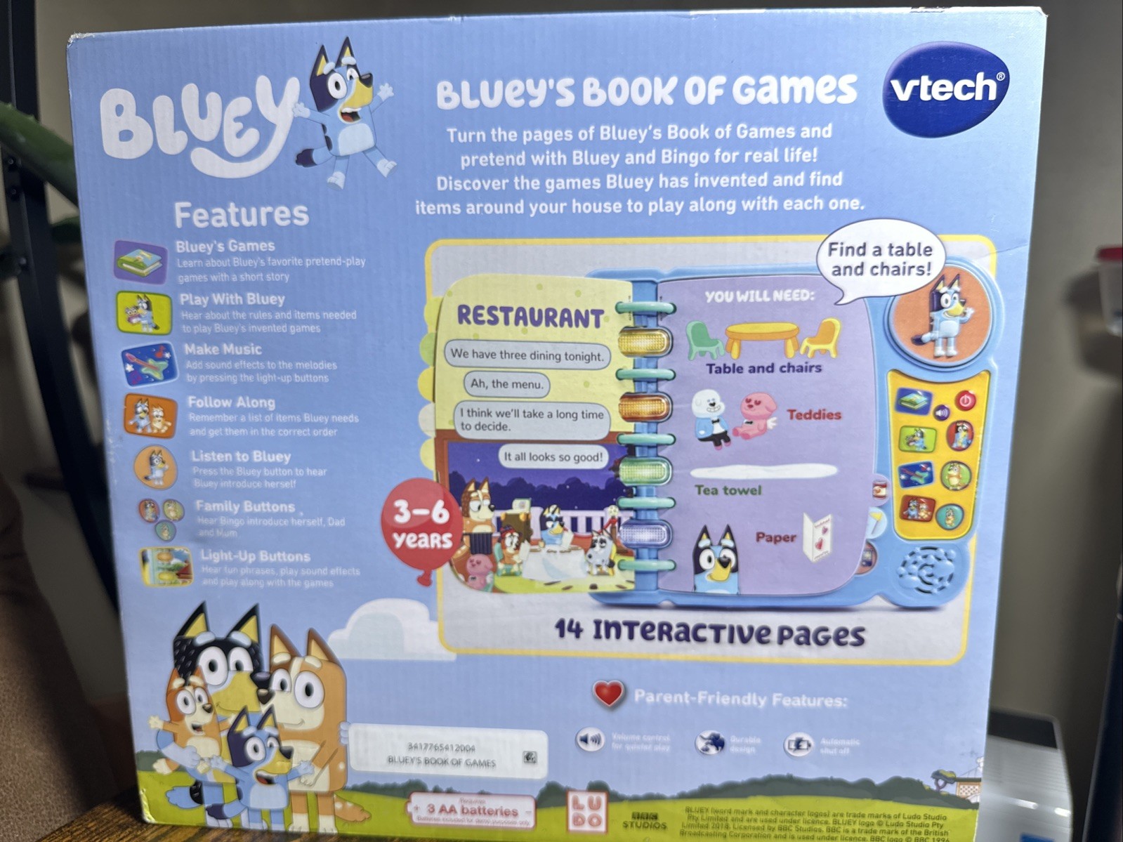 NEW VTech Bluey’s Book of Games: Interactive Learning & Play for Kids 3-6