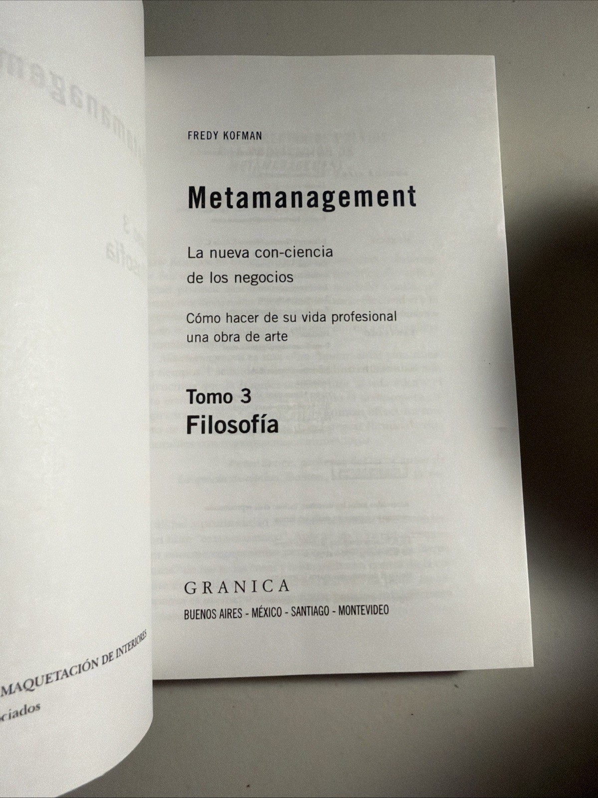 Like New, Metamanagement By F Kofman In Spanish, 2001 Highly Regarded Granica