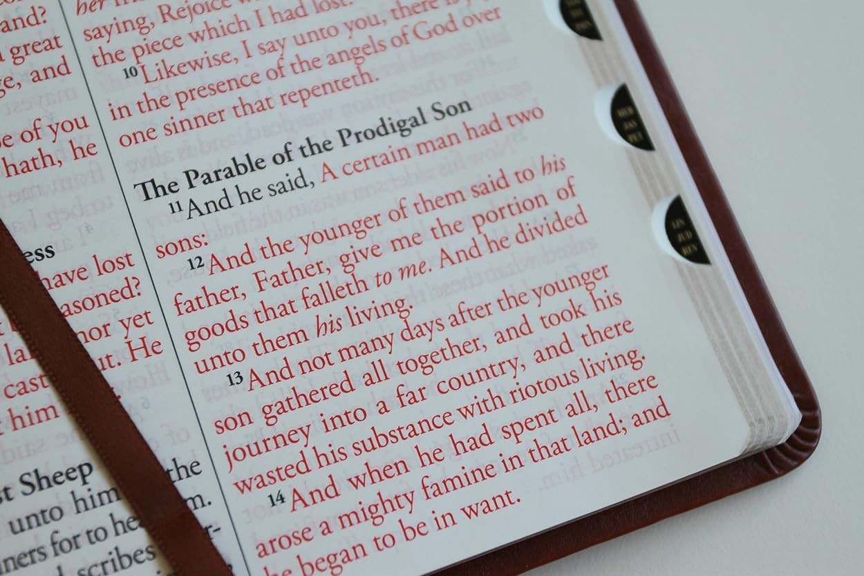 KJV Giant Print Thinline Bible – Durable Brown Cover, Ribbon Marker, 1408 Pages
