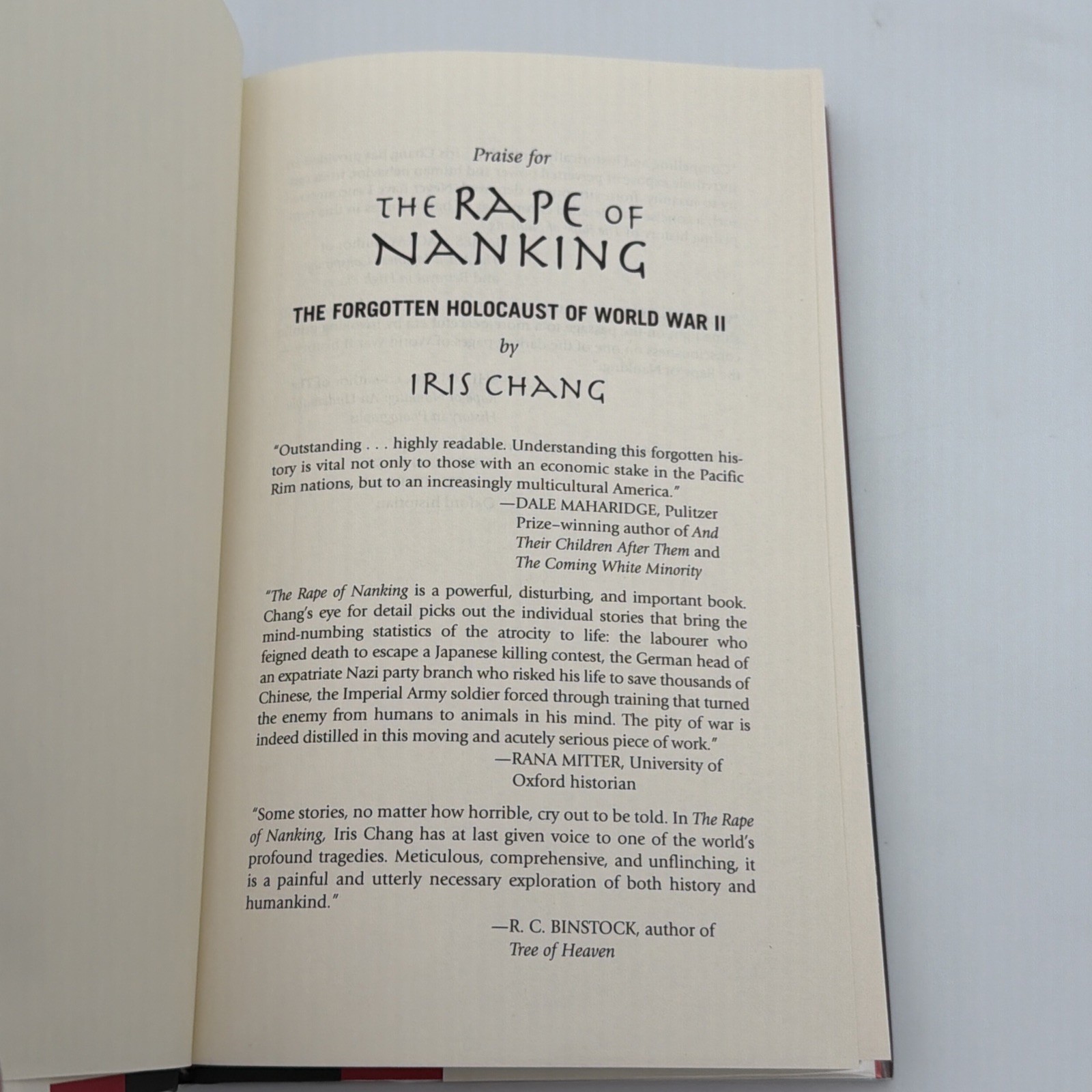 The Rape of Nanking – Iris Chang First Edition Hardcover 1997 – Like New A3