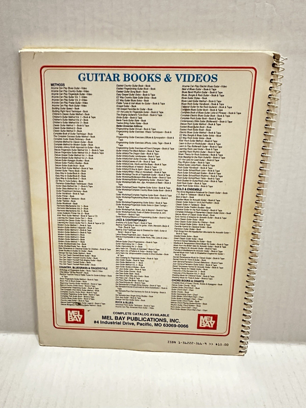 BLUES BAND RHYTHM GUITAR By Larry Mccabe – Spiral Bound 1993