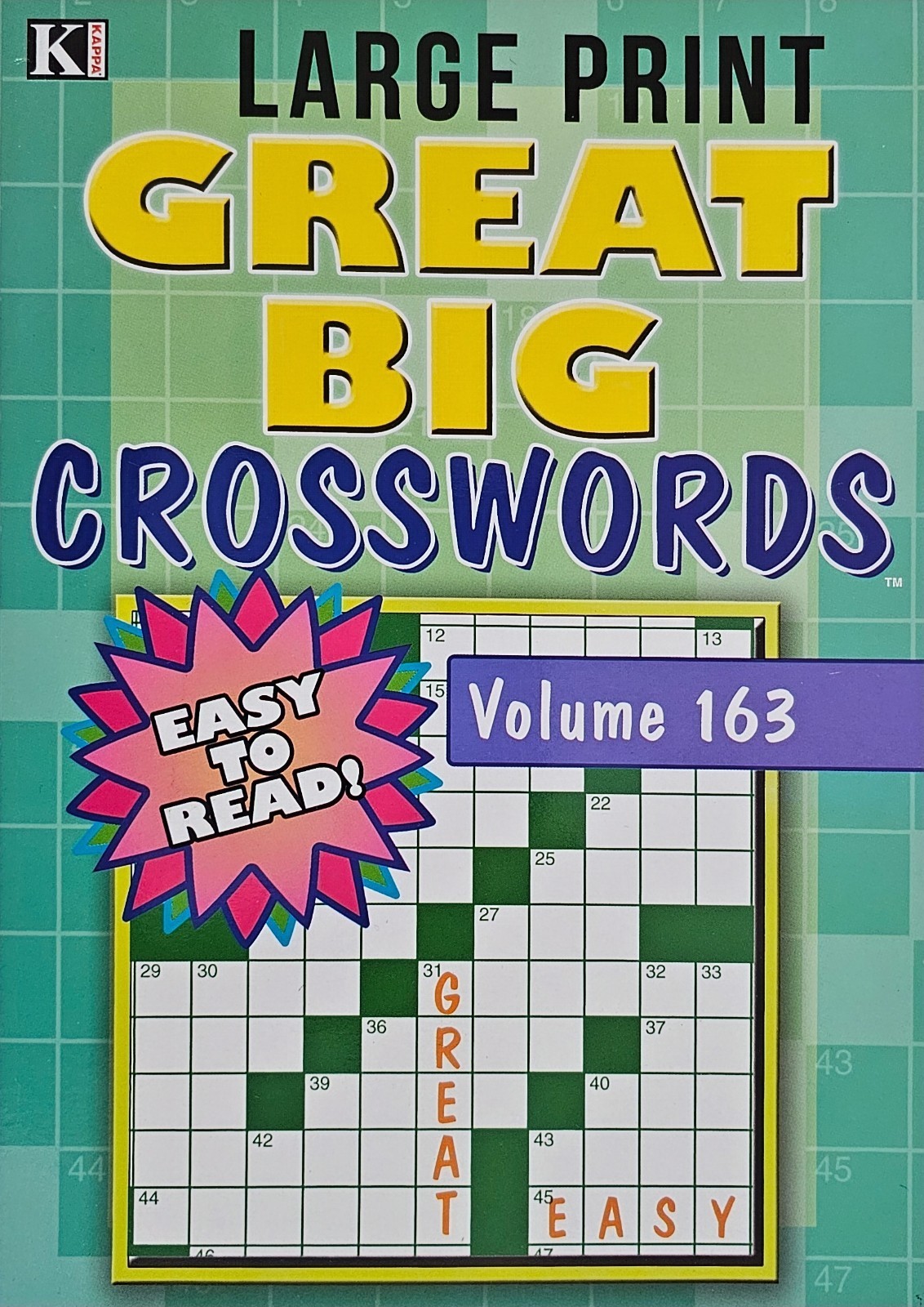 New 8 Large Print Great Big Crosswords Kappa Puzzle Books Vol#151-164 Fun Hobby