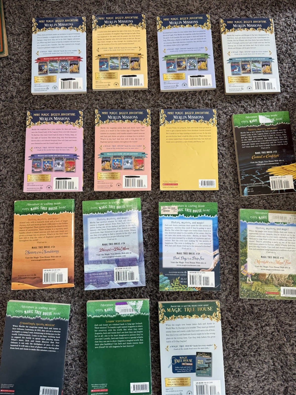 Magic Tree House Merlin Missions Lot 15 Books Mary Pope Osborne PB VTG