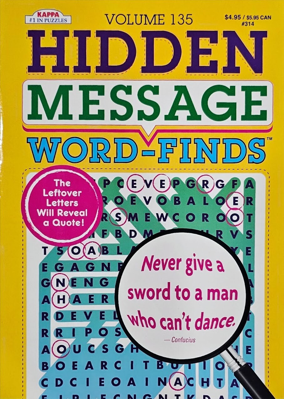 Hidden Message Word-Finds Puzzle Books Kappa Games,Search,Hunt~Pick up to 15Vols