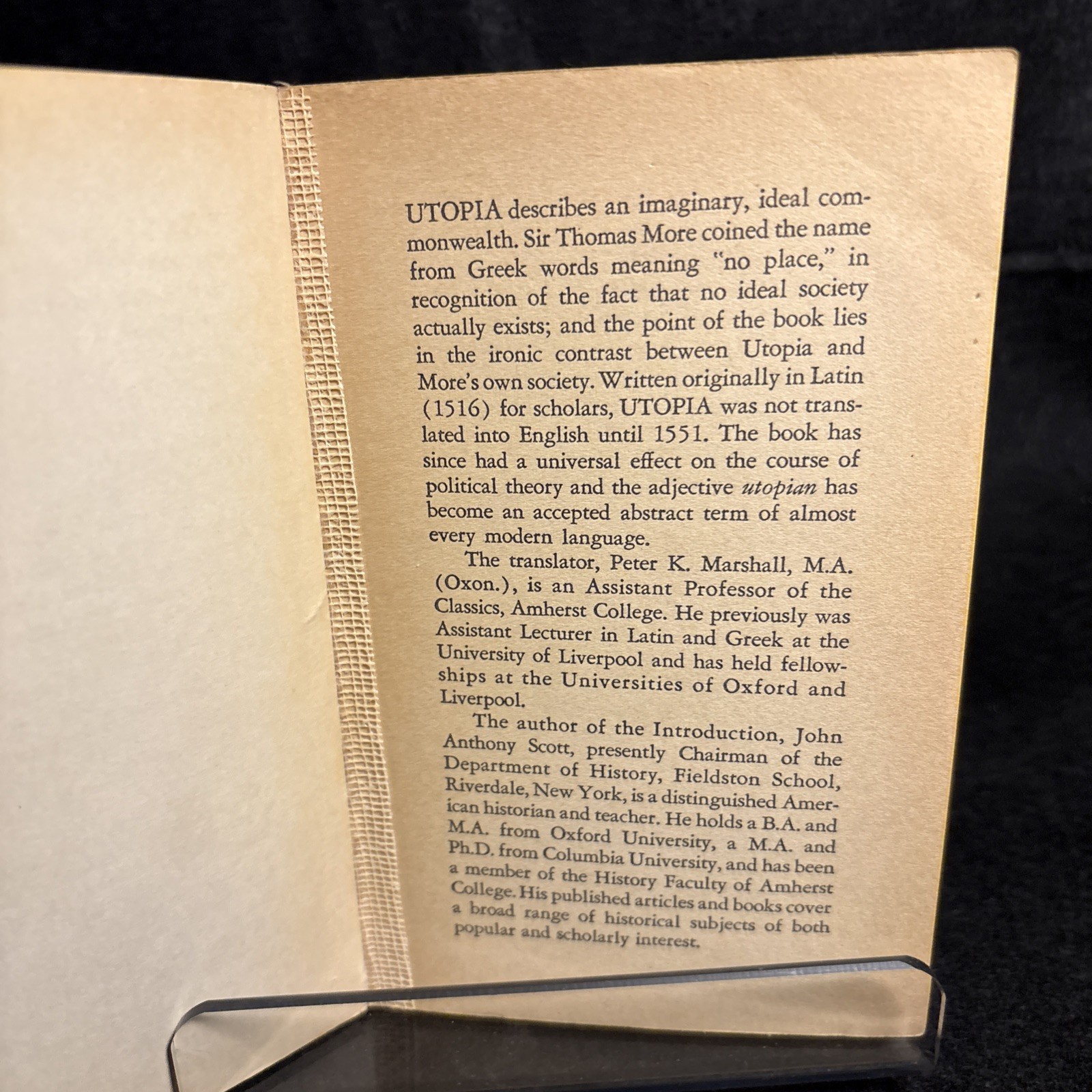 Utopia by Sir Thomas More 1965 1st print Washington Square Press