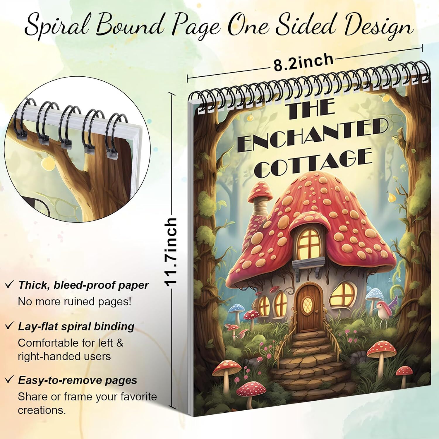 Spiral Bound Adult Coloring Book for Women, Anxiety Coloring Books for Adults Re