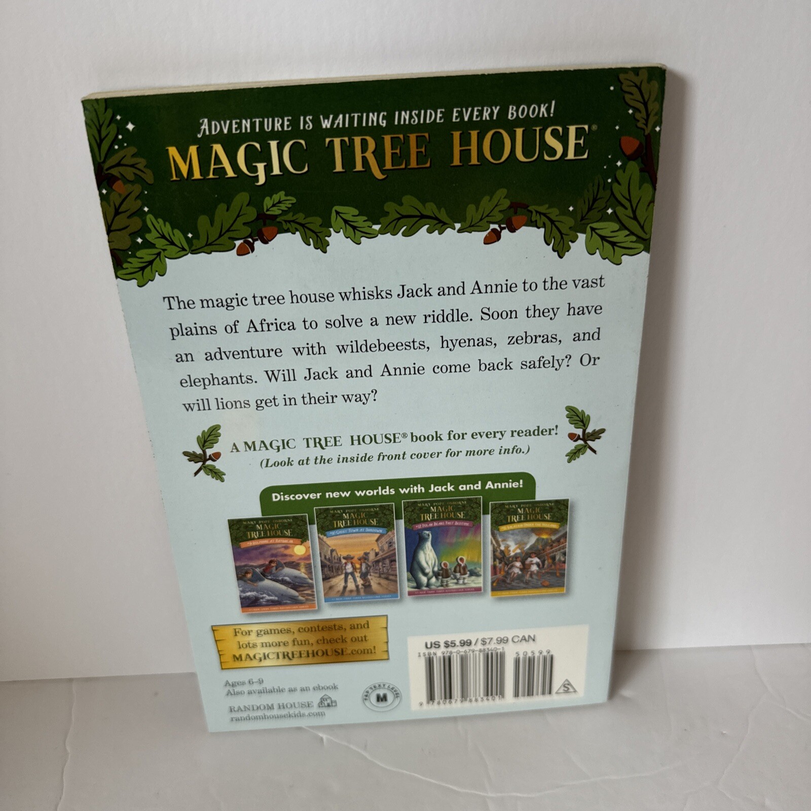 Lions at Lunchtime; Magic Tree Ho- Mary Pope Osborne paperback, new