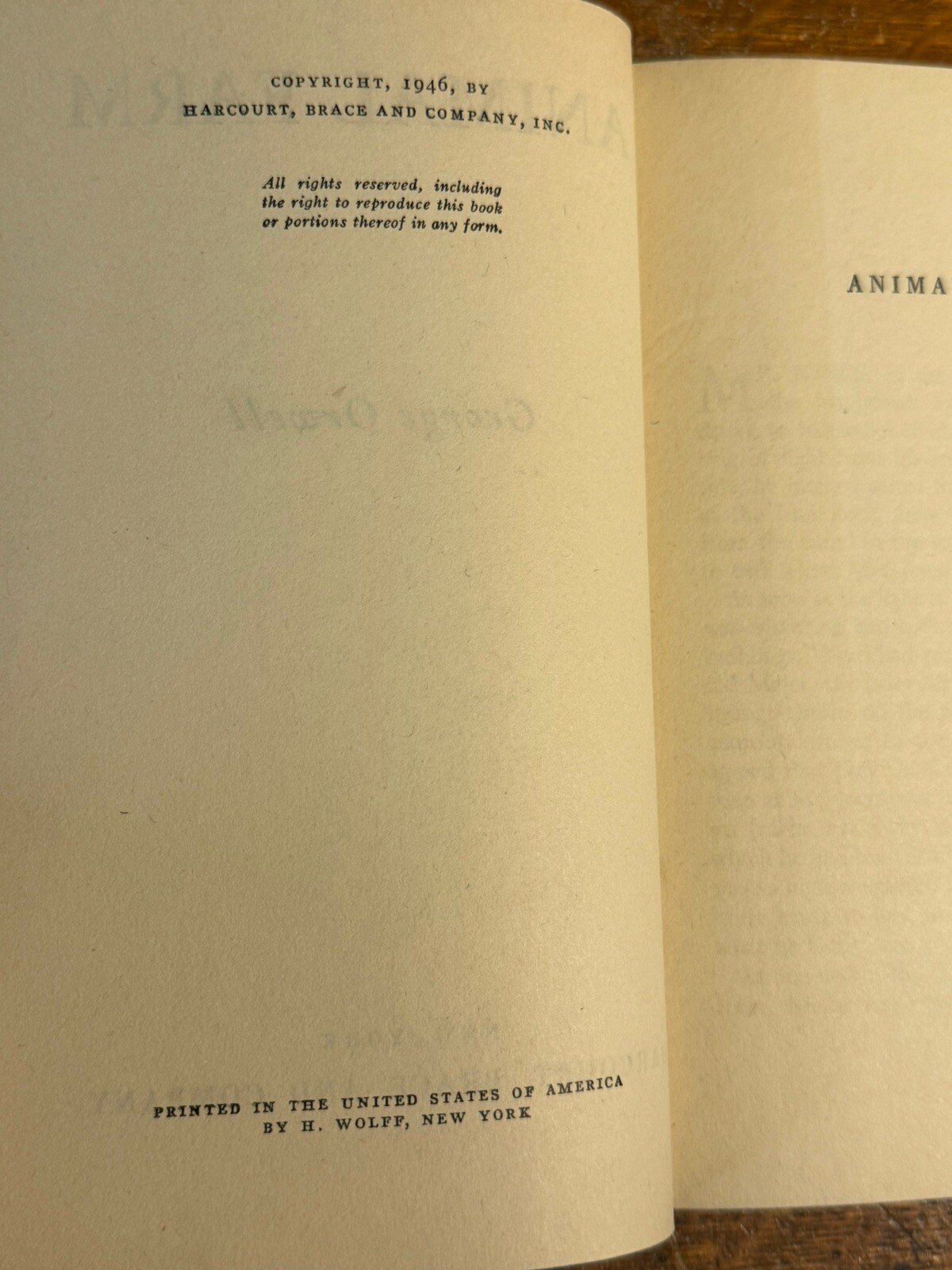 Animal Farm by George Orwell 1946 Hard Cover Dust Jacket Harcourt, Brace and Co.