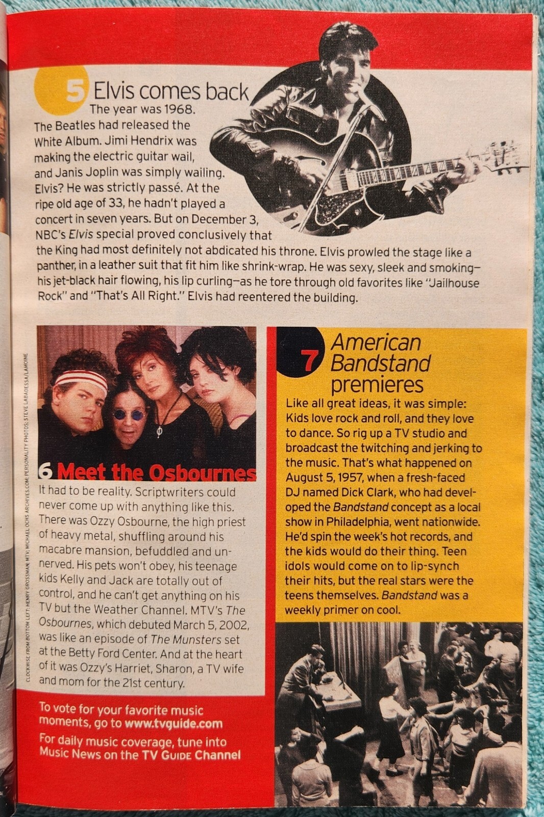 100 Music Moments That Rocked TV 2003 TV Guide Complete Issue 230 Pages
