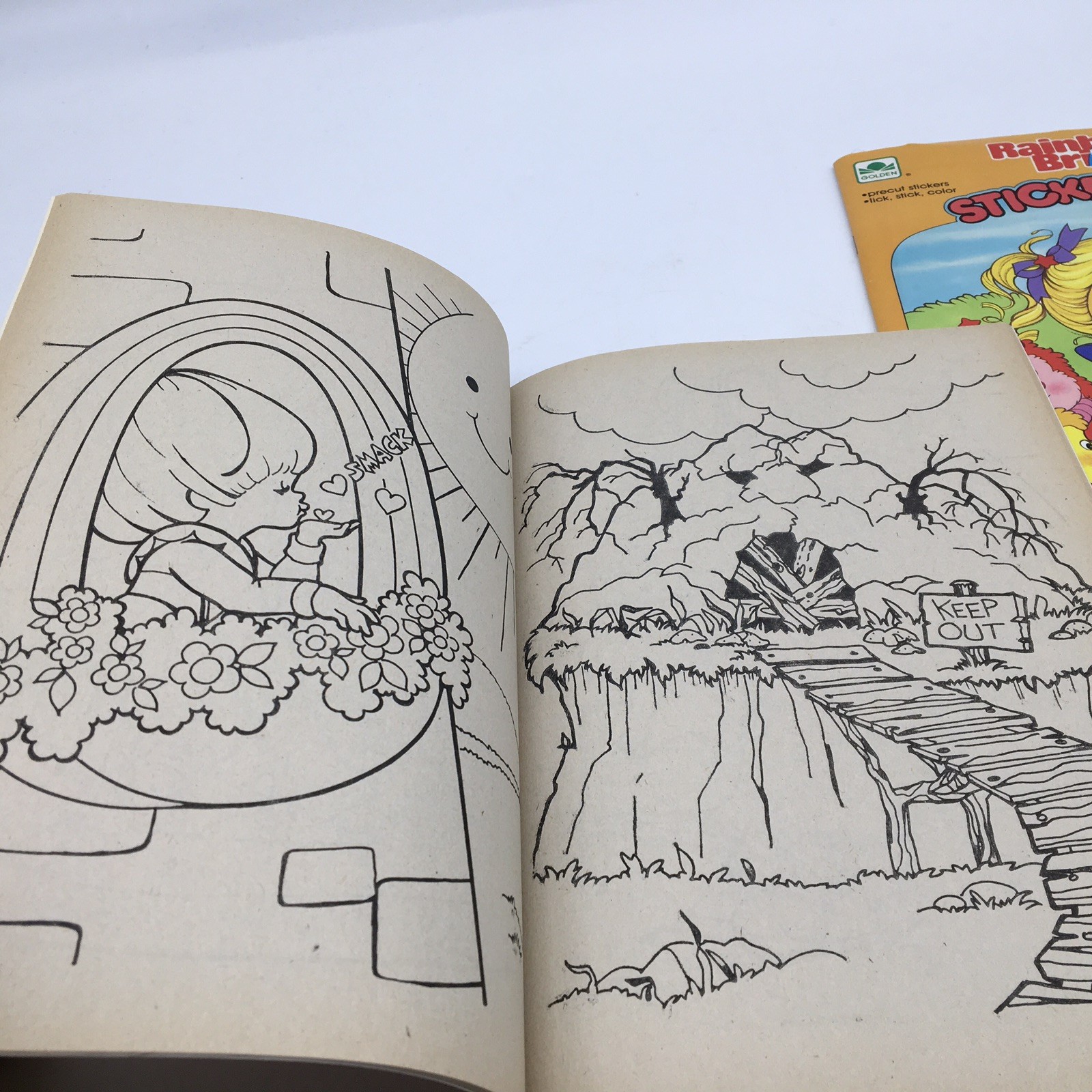Rainbow Brite Coloring Book + Sticker Fun Golden Books Vtg 1984-85 UNUSED NOS