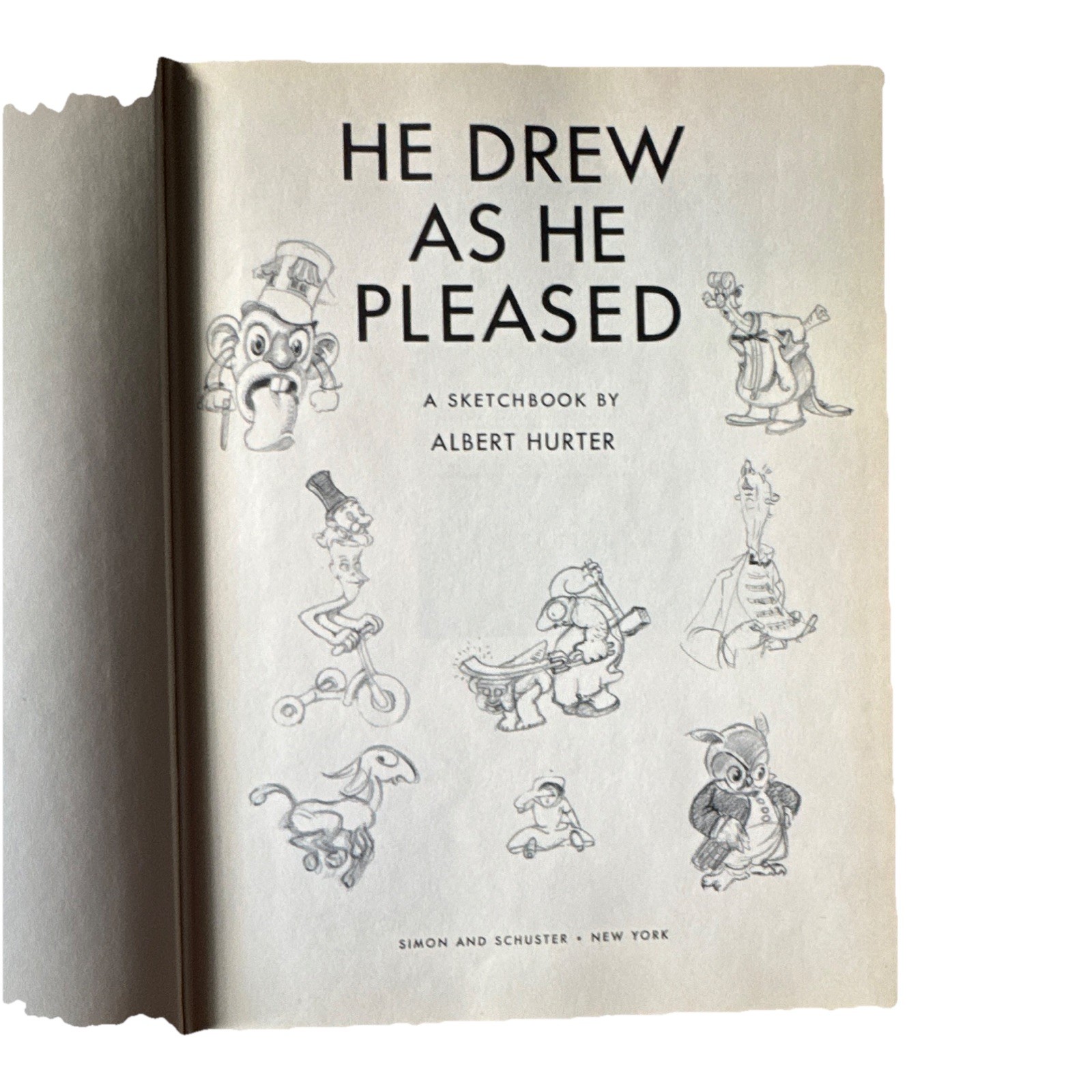 He Drew as He Pleased Albert Hurter Sketchbook Hardcover DJ 1st Ed 1931
