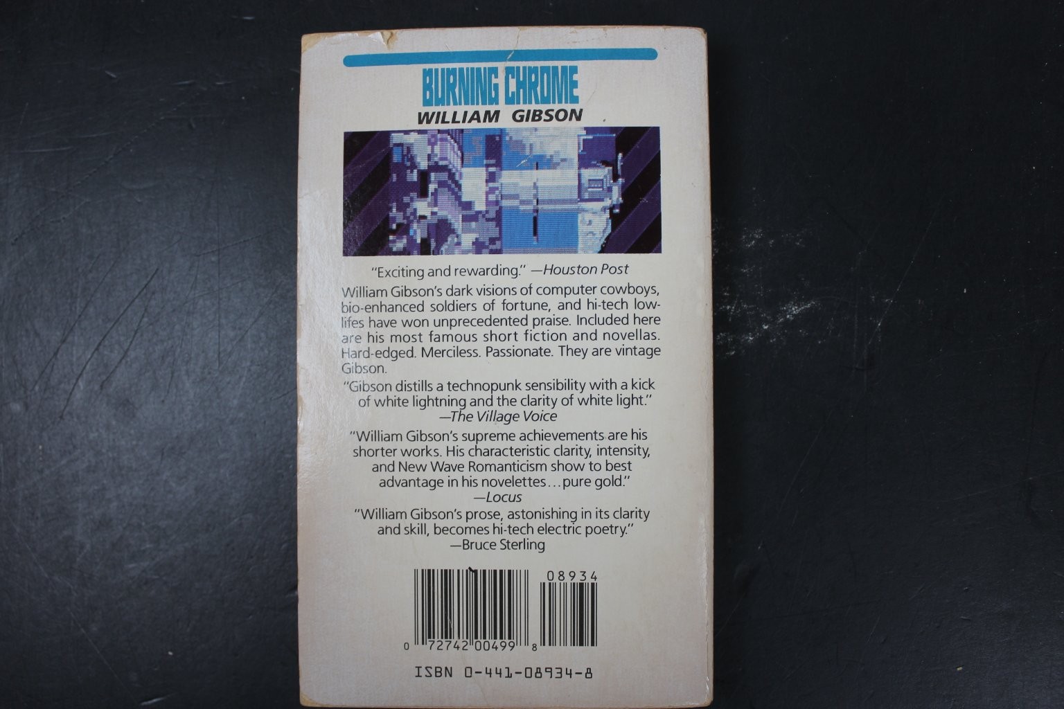 Burning Chrome William Gibson 1987 Ace Edition Cyberpunk Science Fiction PB