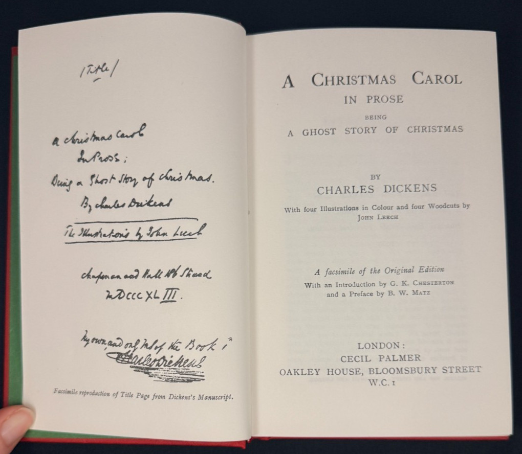 A Christmas Carol – 1st Edition Exclusive Holiday Replica 1843 – Charles Dickens