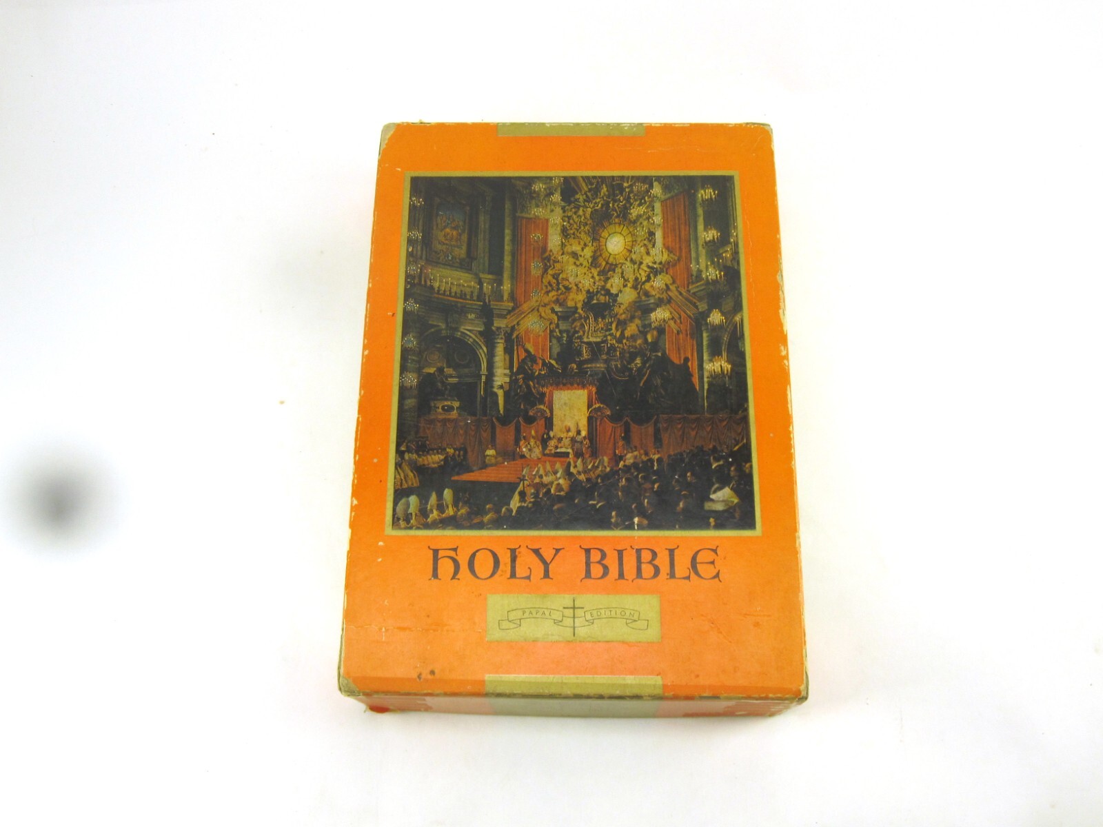 Holy Bible Papal Edition 1952 Leather Bound Book With Box, Please See Photos