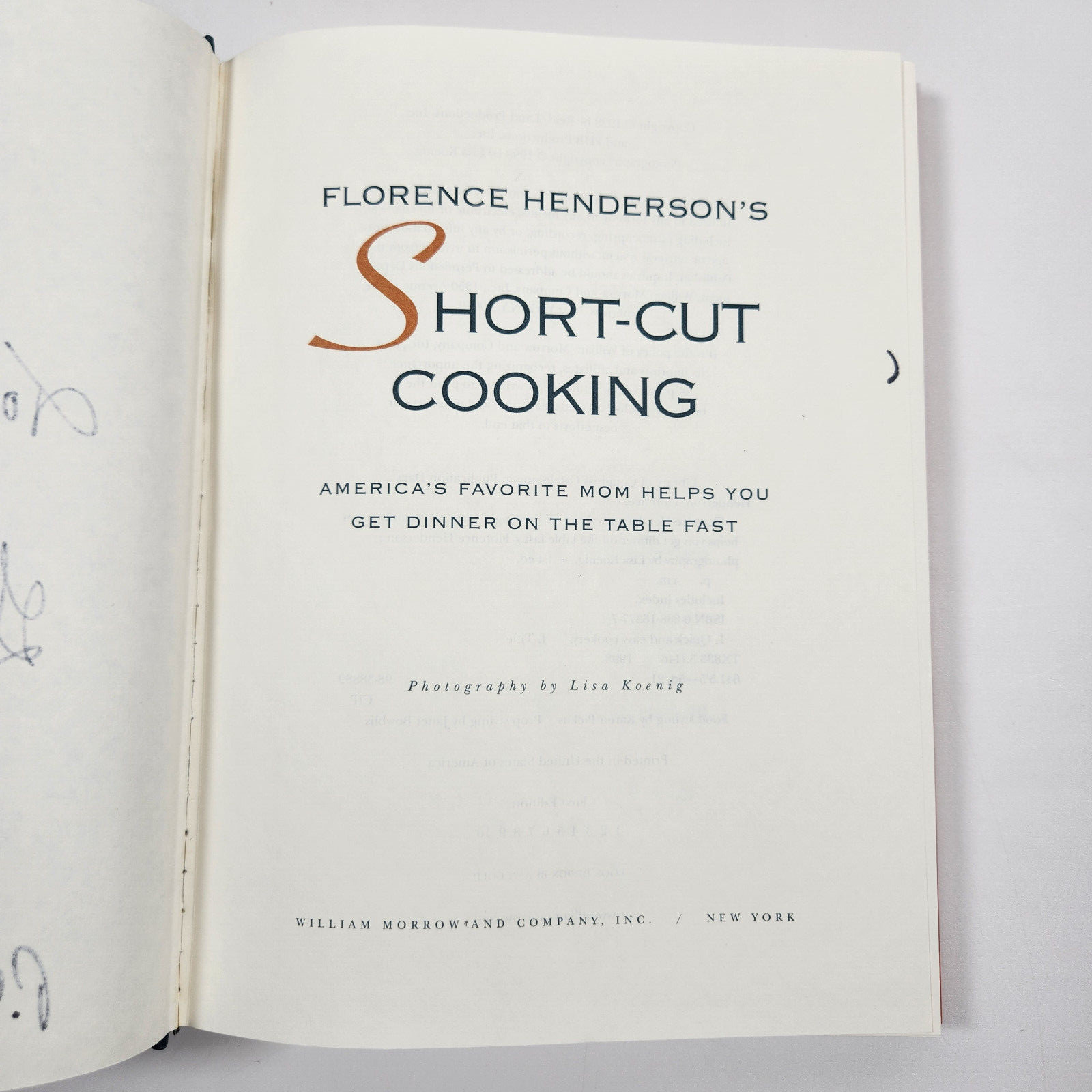 Florence Hendersons SIGNED Short Cut Cooking First 1st 1998 HC Carol Brady Bunch