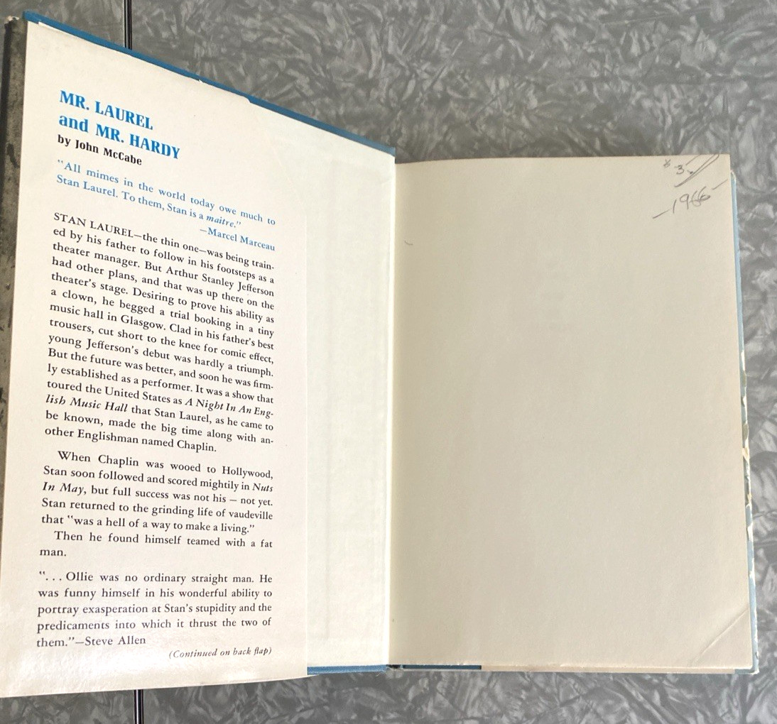 Mr. Laurel and Mr. Hardy John McCabe 1966 Edition HC DJ Dick Van Dyke Foreword