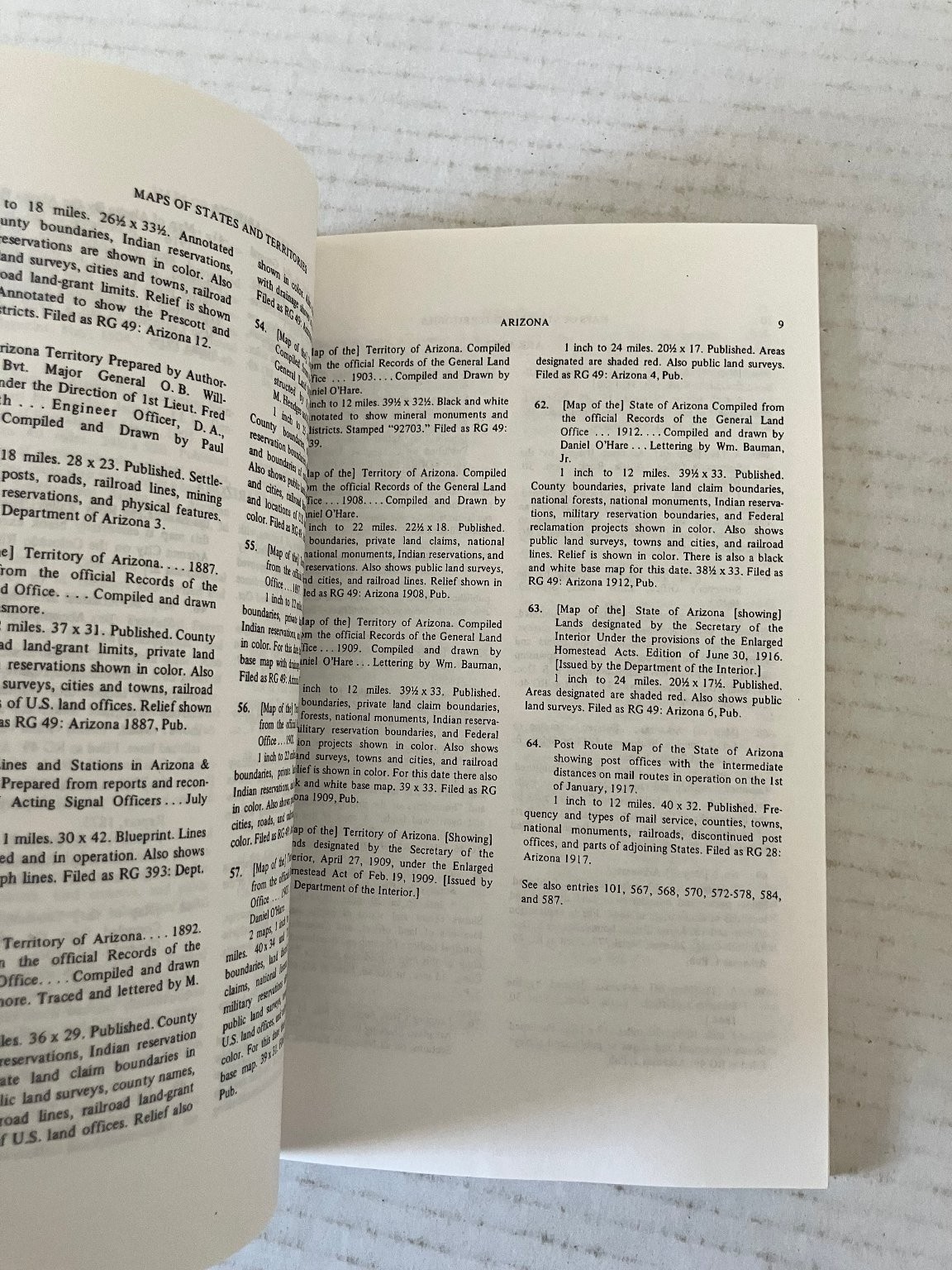 List of Selected Maps States Territories National Archives 1971 Cartography PB