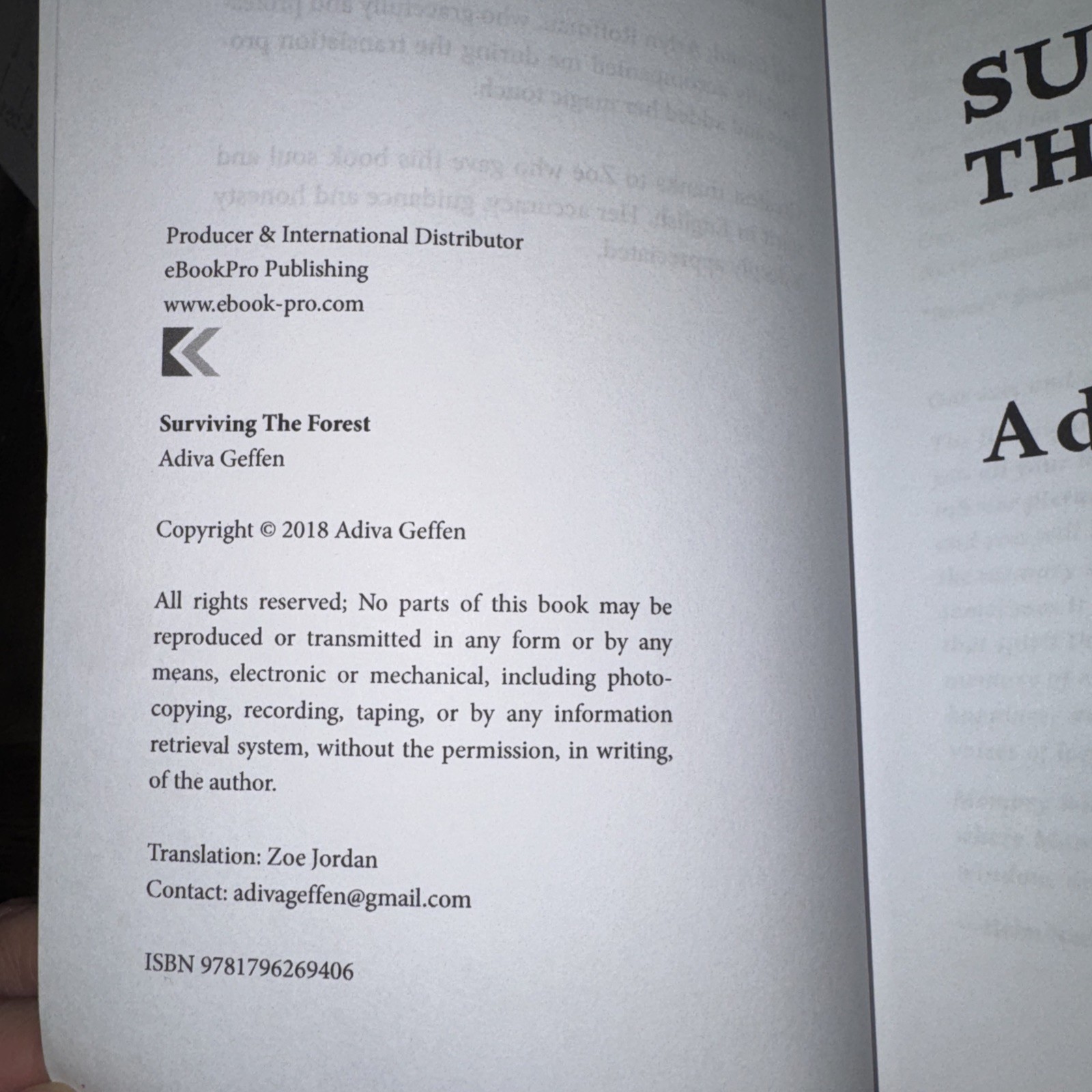 Surviving the Forest by ReadMore ReadMore Press and Adiva Geffen (2019,