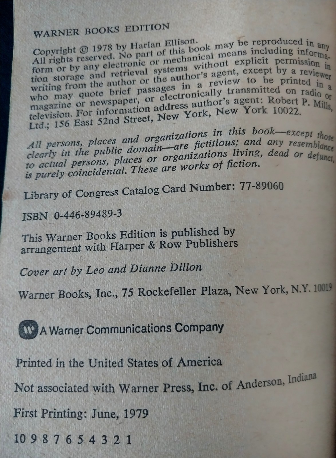 Harlan Ellison – Strange Wine – Warner Books First Printing 1979