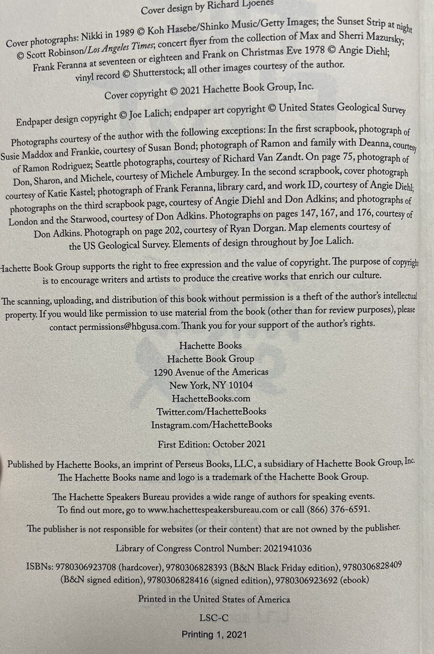 THE FIRST 21 – HOW I BECAME NIKKI SIXX 1st EDITION BOOK MOTLEY CRUE Brand New