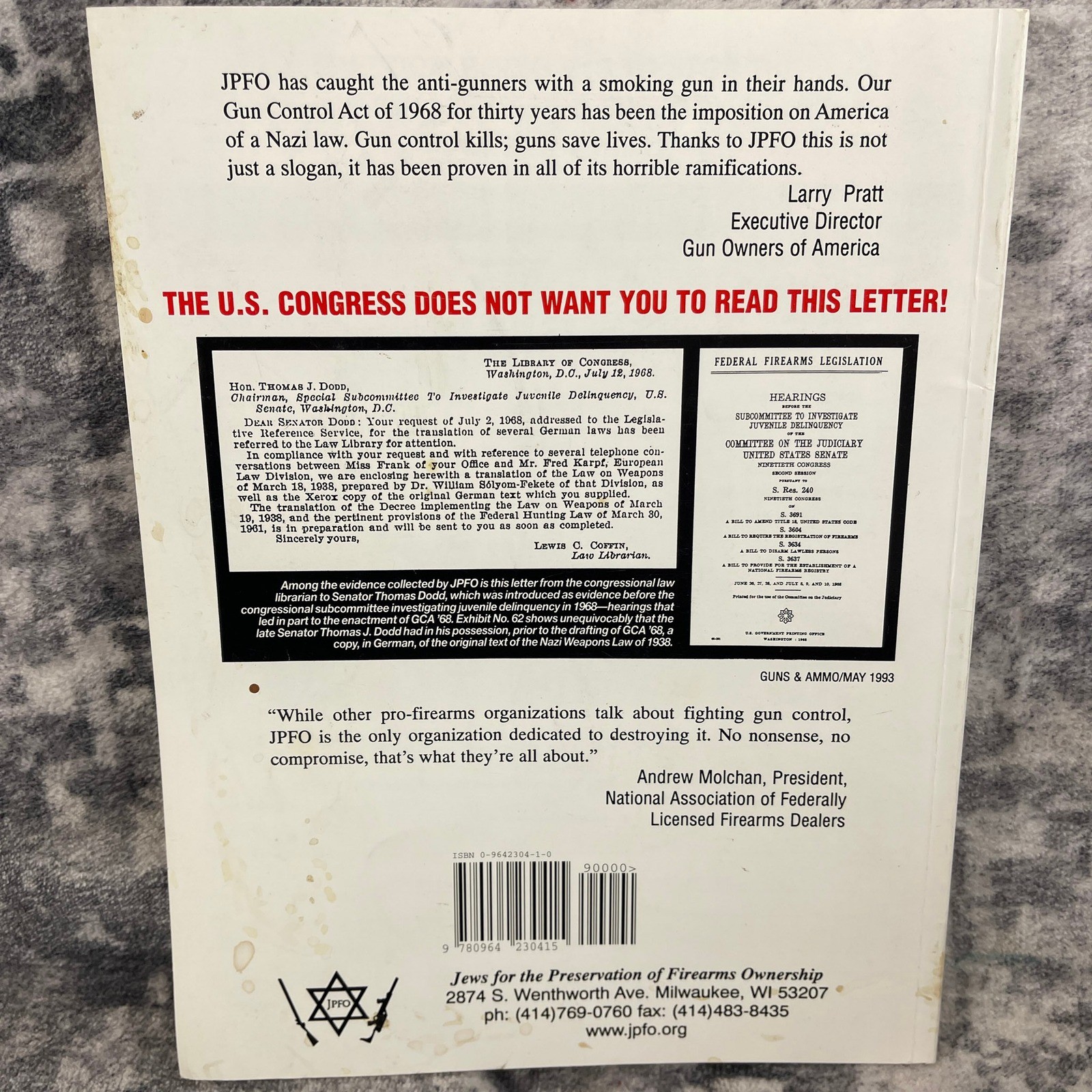 Vtg Gun Control Gateway to Tyranny Nazi Weapons Law 1938 Book 1993 Revised