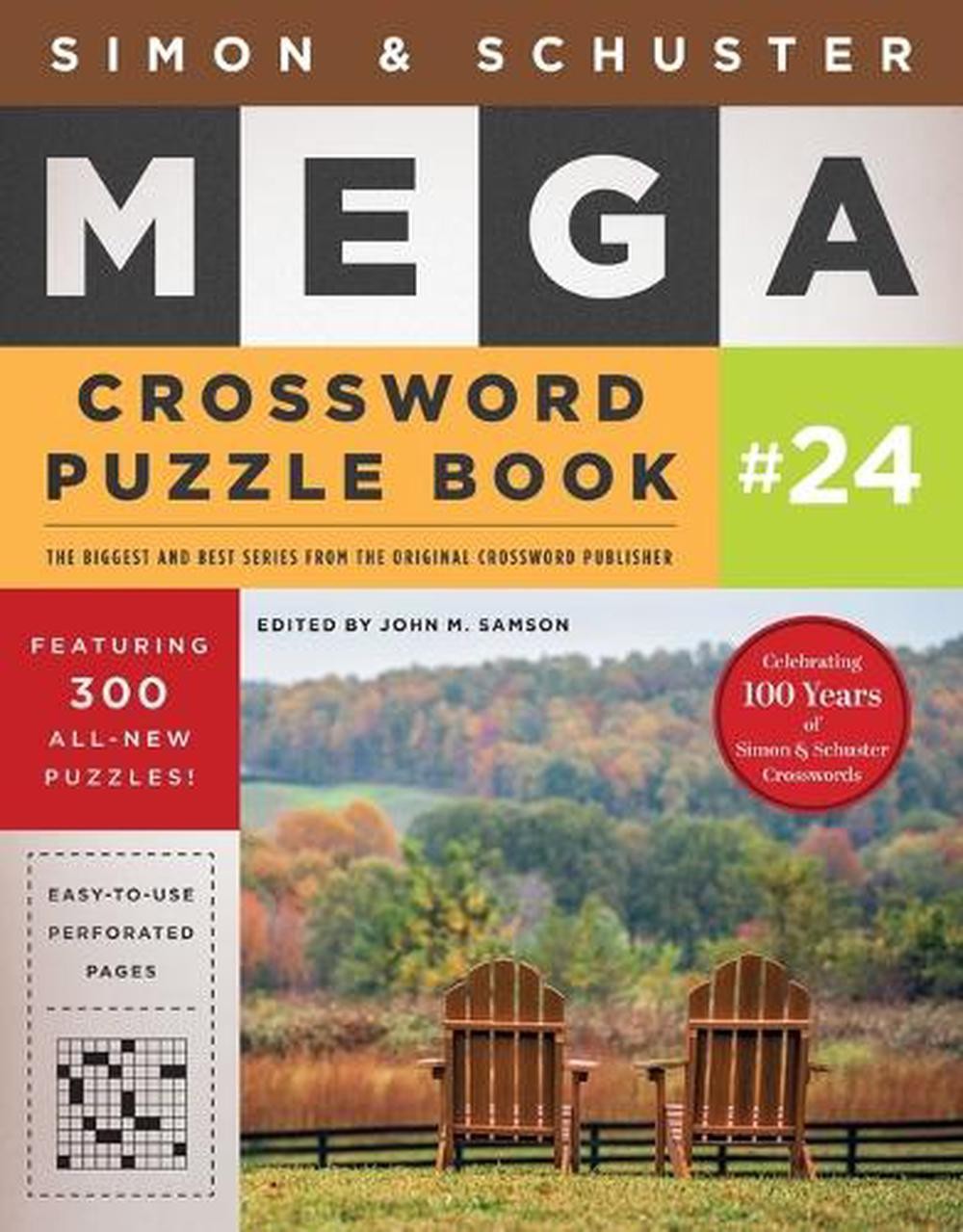 Simon & Schuster Mega Crossword Puzzle Book #24 by John M. Samson Paperback Book