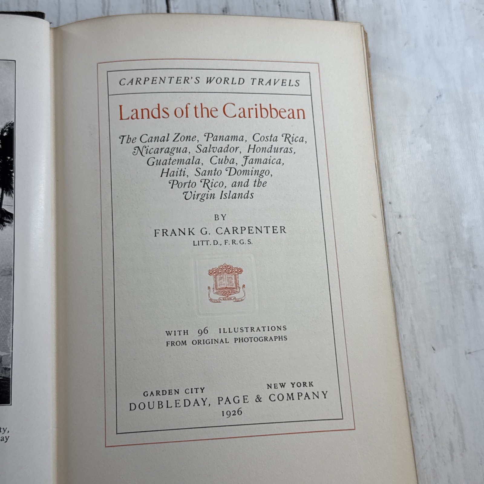 Carpenter’s World Travels Frank G Carpenter 1926 HC Doubleday Caribbean Lands