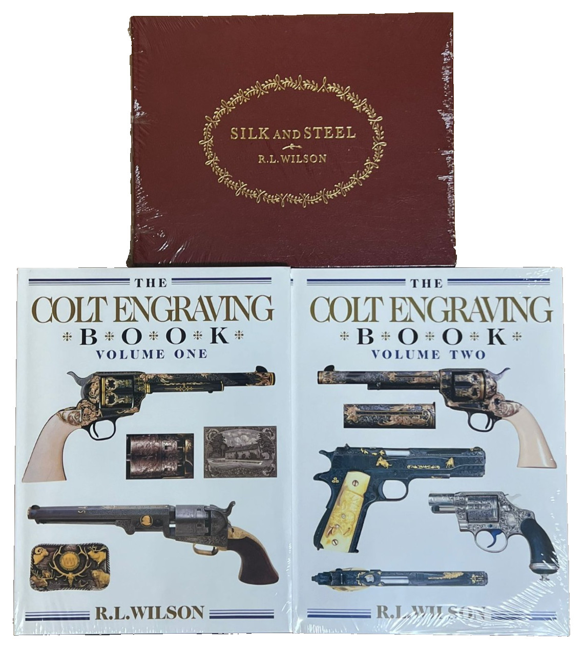 The Colt Engraving Book Vol 1&2 + Silk & Steel Signed Set by R.L. Wilson Ltd Ed