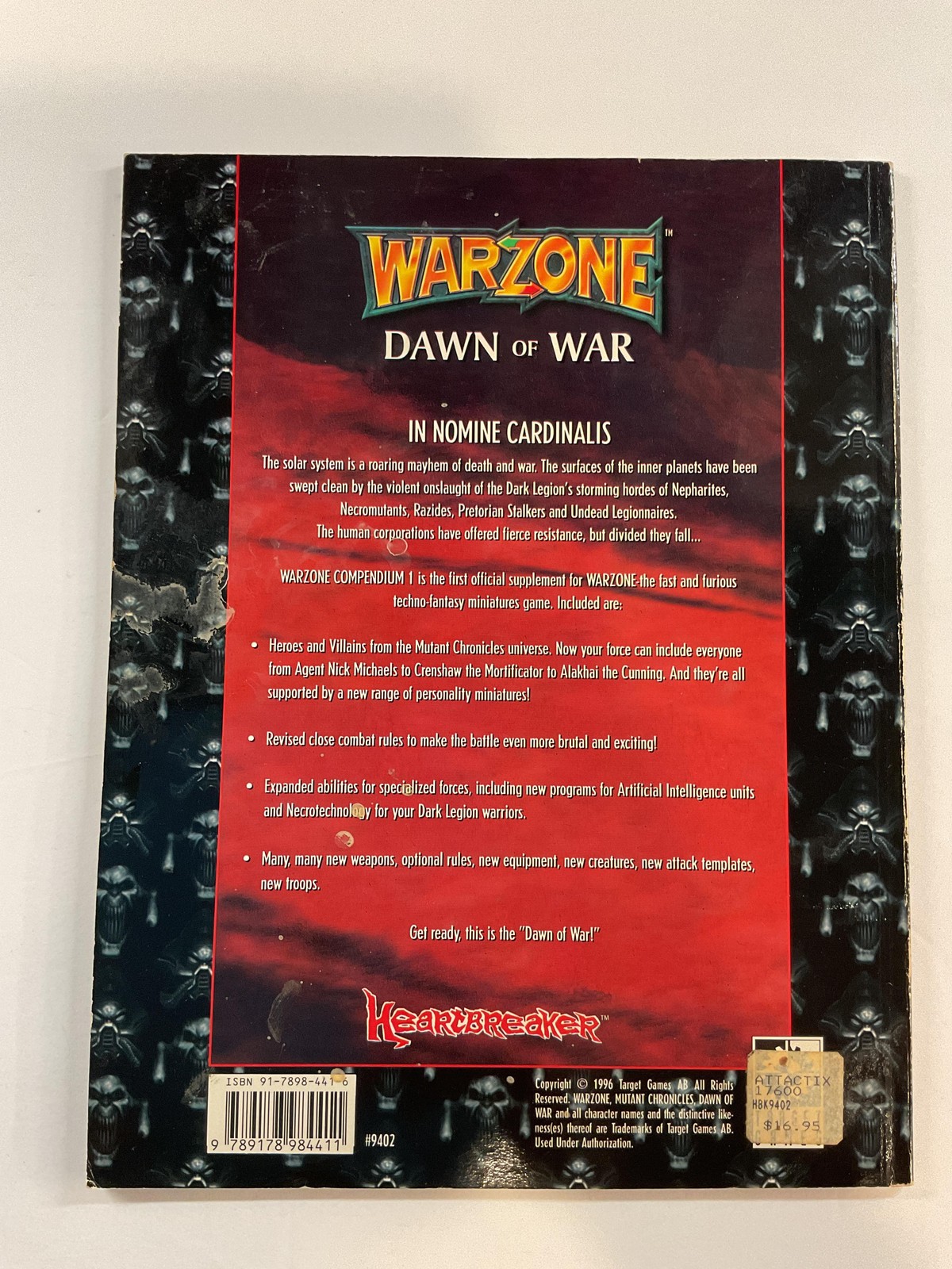 Vintage WARZONE DAWN OF WAR Compendium By Target Games AB (English) Paperback
