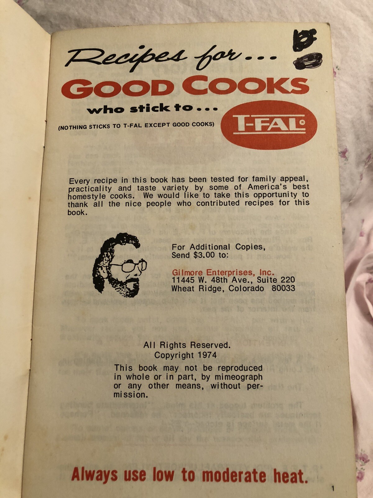 Vintage 1974 Recipes for Good Cooks Who Stick to T-FAL Cook Recipe Paperback