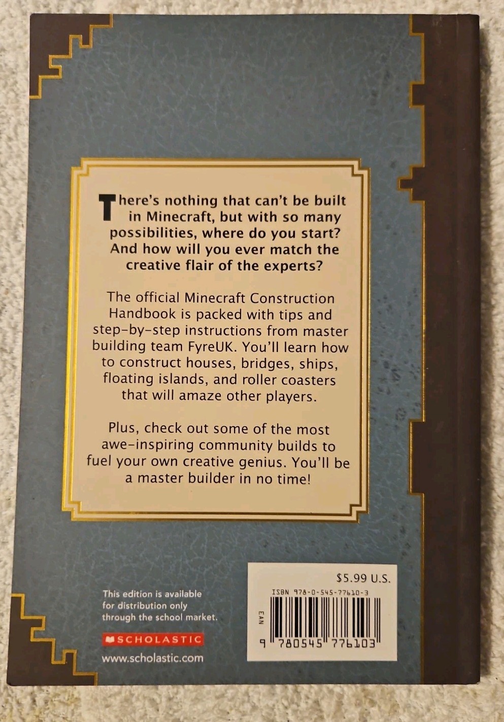 MINECRAFT 6 Book Lot Hacks Master Builder Combat Essential Construction Handbook