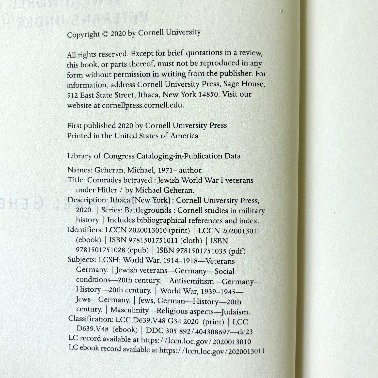Comrades Betrayed Michael Geheran 2020 First Edition Hardcover History