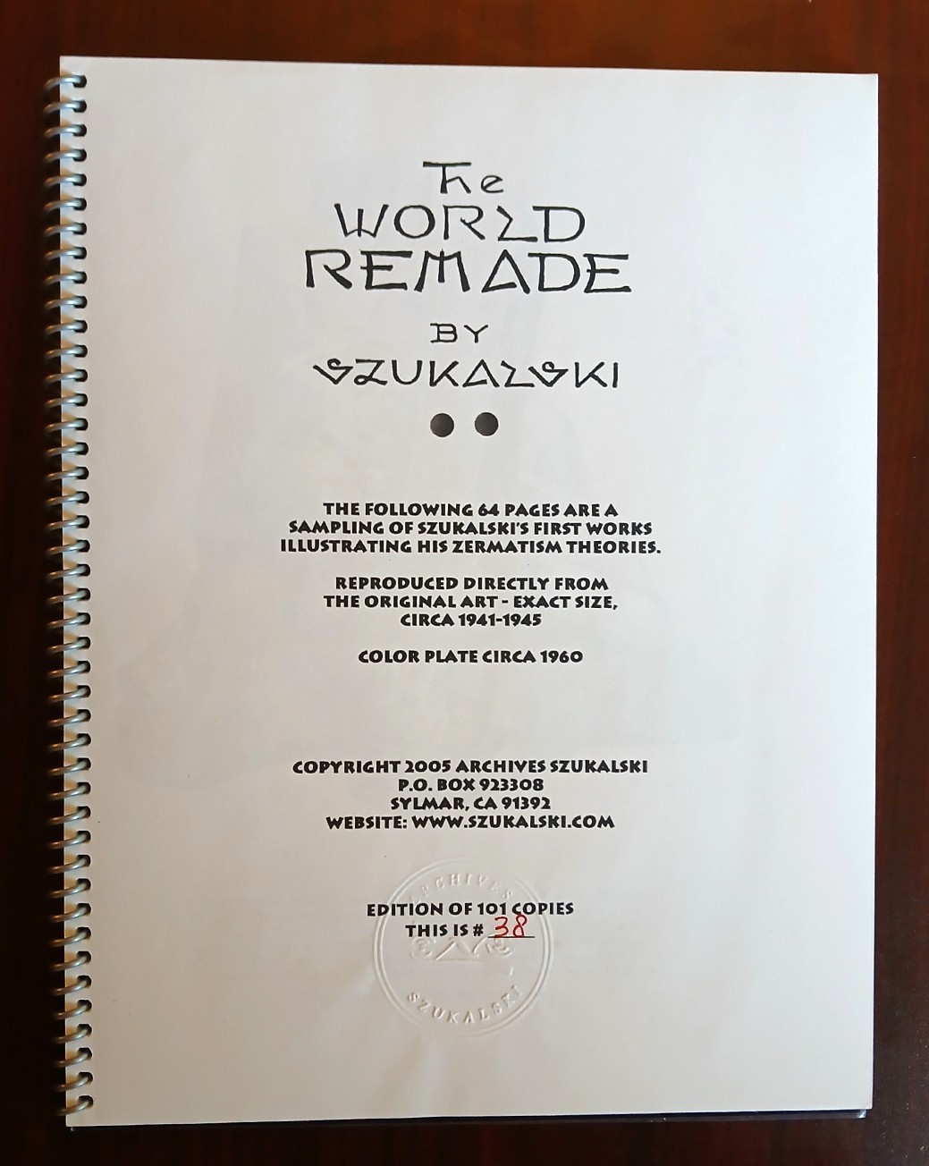 STANISLAV SZUKALSKI ZERMATISM BOOK OUT OF PRINT