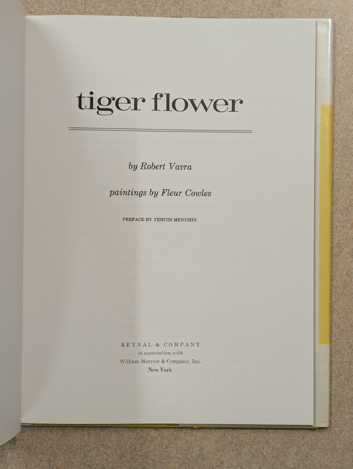 Tiger Flower by Robert Vavra Paintings By Fleur Cowles 1969 HC. Very Good+